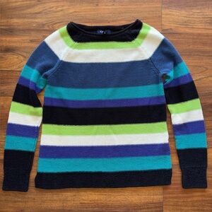 Chaps Striped Knit Sweater in Navy, Lime, Royal Blue & White
